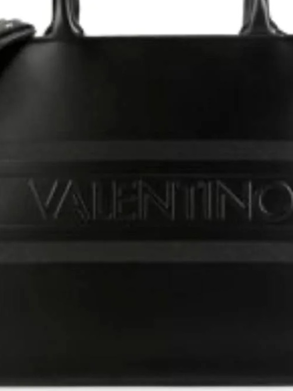 Valentino Black Embossed Logo Tote